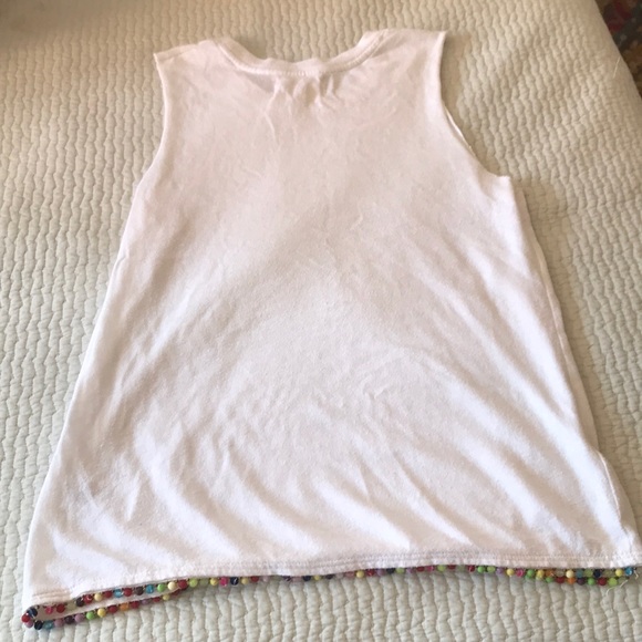 BLOOMINGDALES White tank w colorful pompoms!!! - Picture 3 of 4